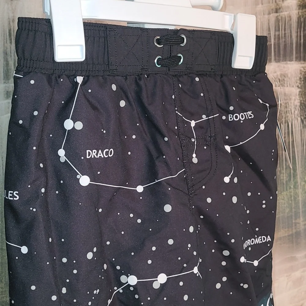 New with tags! Mad Engine Boys Medium Nasa Black Swim Shorts